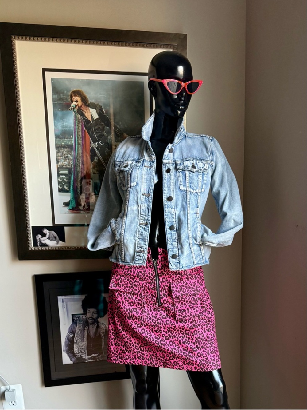 Hot Pink Leopard Print Mini Skirt | Y2K Edgy Zip Front